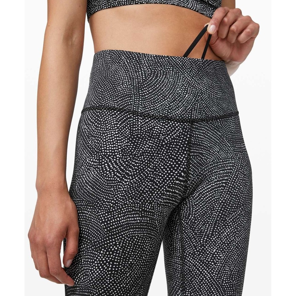Lululemon Peloton Womens Ice Grey Black Speed Wunder Tight Asym Legging Size 4